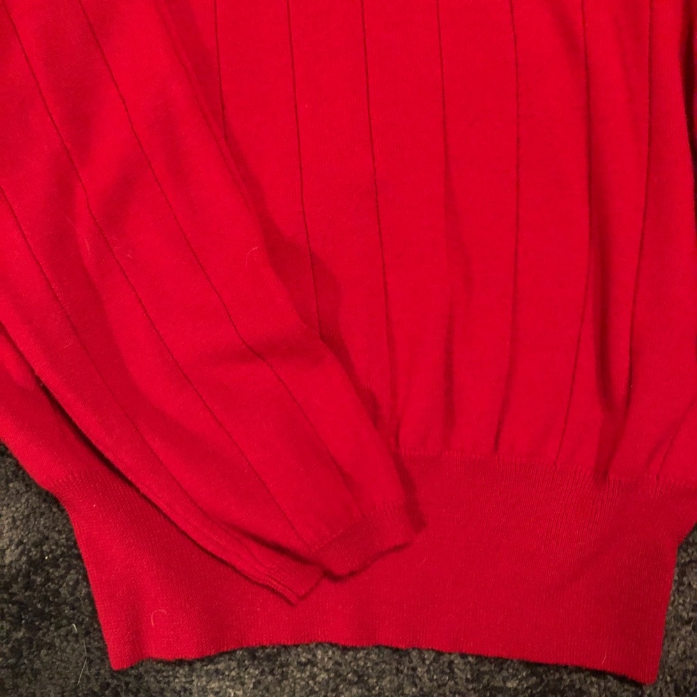 🦋 Valerie Stevens Ribbed Mock Neck Sweater Red - Picture 3 of 6